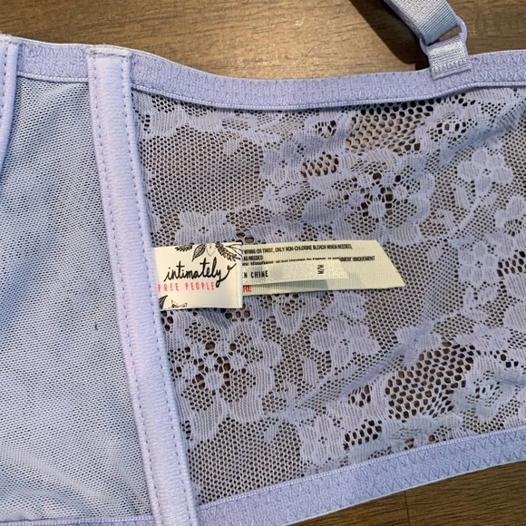 Free People Powder Blue Lingerie Lace  Bra Top - Picture 2 of 8
